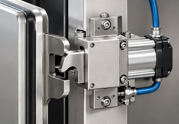 Système de verrouillage automatique pour laveur rotatif