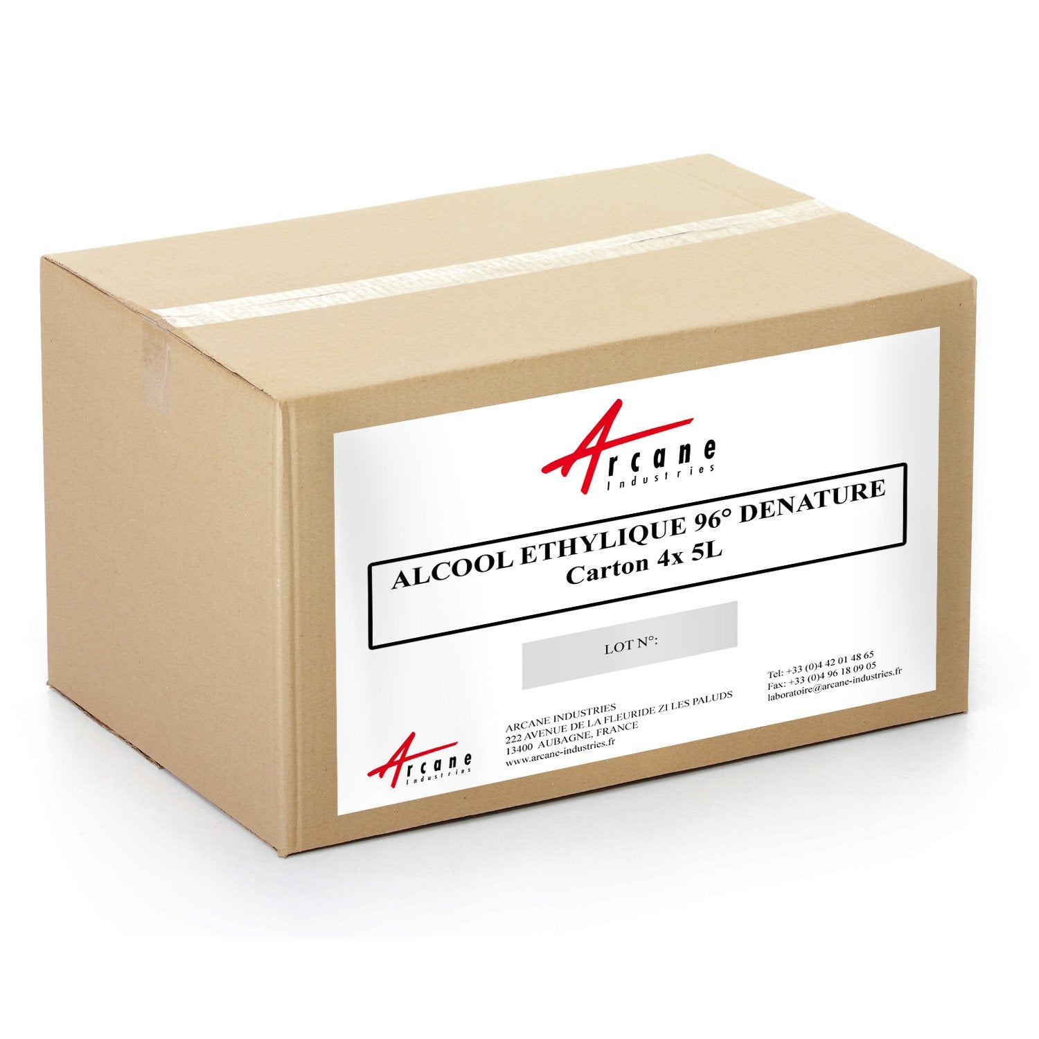 Alcool éthylique  éthanol dénaturé 96 % Carton 4x5L