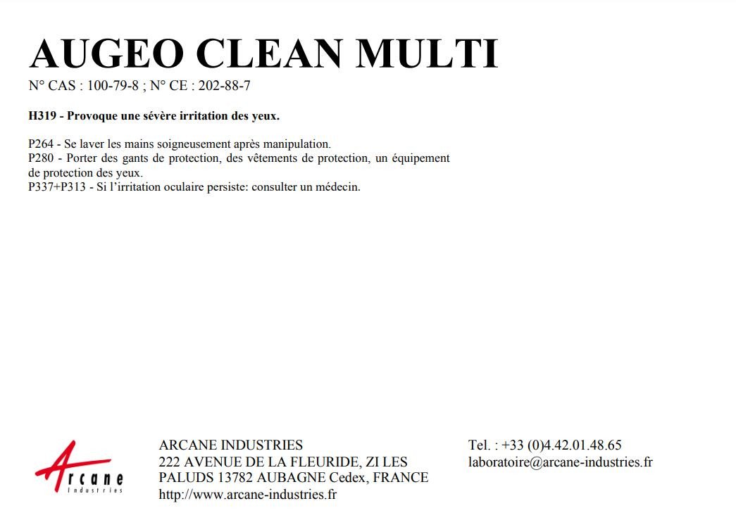 AUGEO CLEAN MULTI - Isopropylidene Glycerol (CAS 100-79-8)