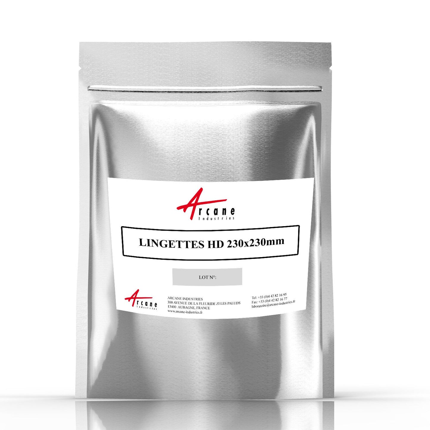 Pack of 25 high-density dry wipes 23x23cm